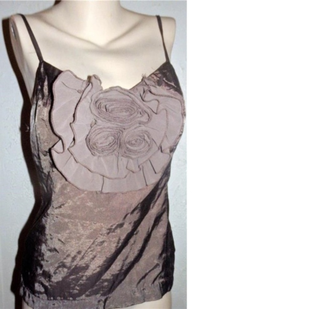 Anthropologie Esley NWOT Taupe Sexy Shirt - Picture 6 of 6